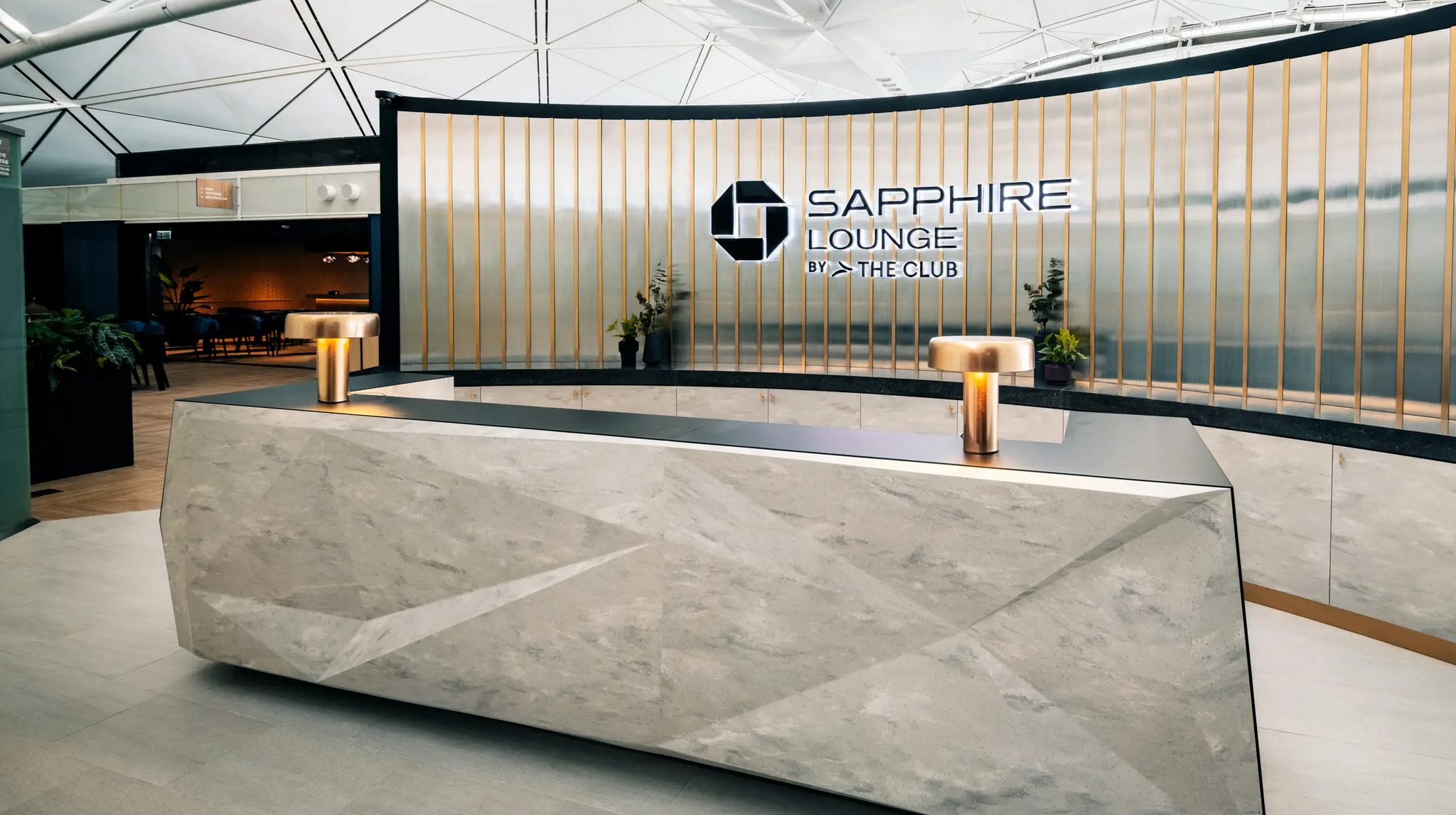 front desk for Chase Sapphire Lounge in Hong Kong