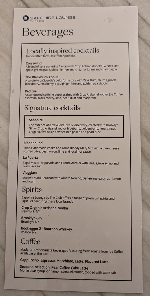 cocktail and coffee menu.