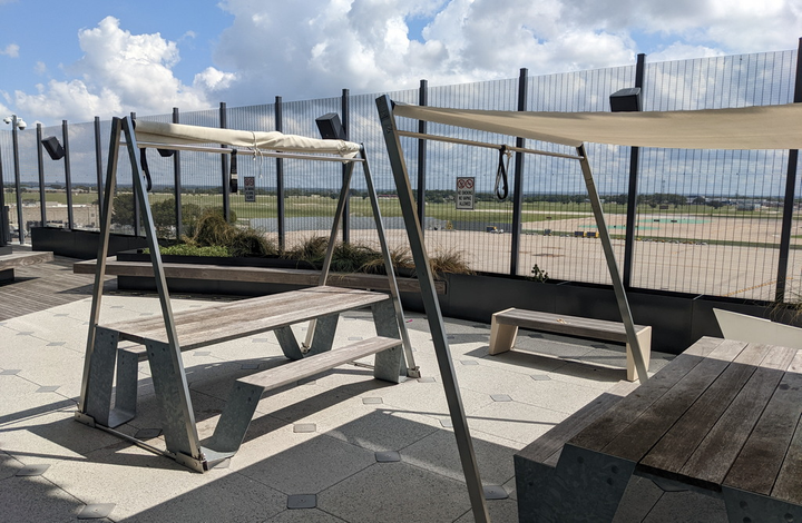 Austin-Bergstrom airport patio seating
