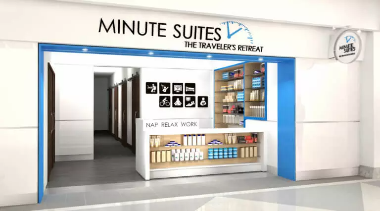 entrance to minute suites lounge.