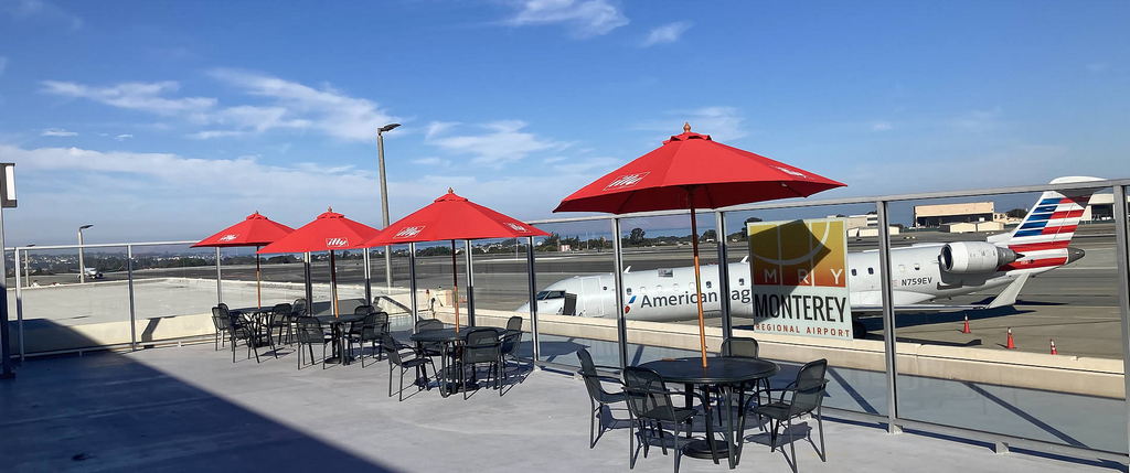 outdoor patio at Monterey regional airport