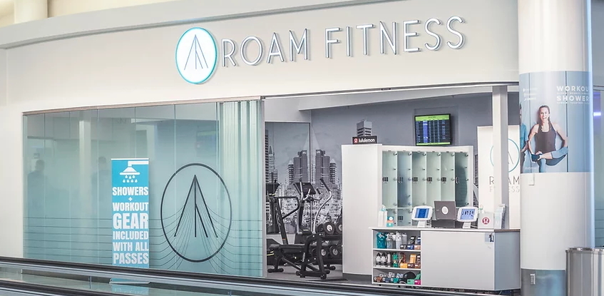 entrance to roam fitness at BWI airport