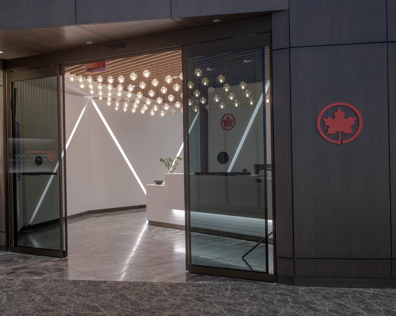 entrance to maple leaf airport lounge