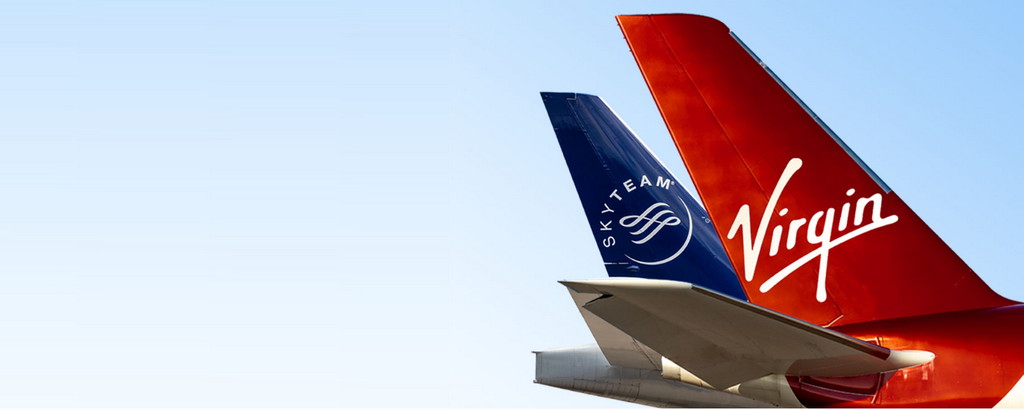 SkyTeam and Virgin Atlantic airplane tails