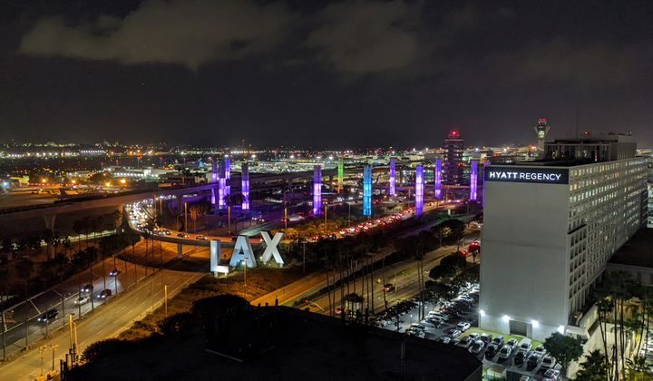 Nighttime view of LAX