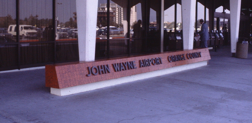 outside sign from 1980 for John Wayne Airport