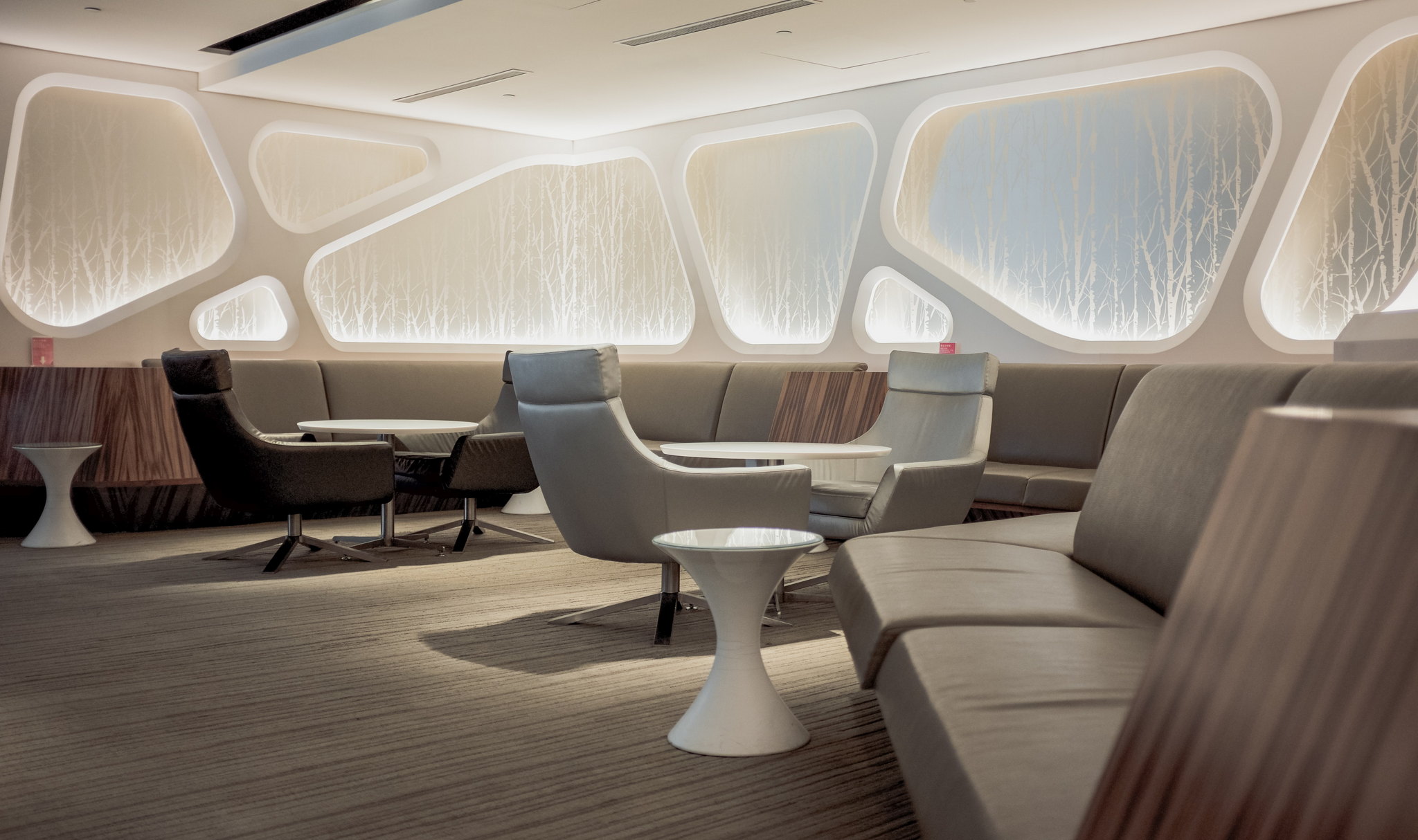 futuristic lounge with chairs