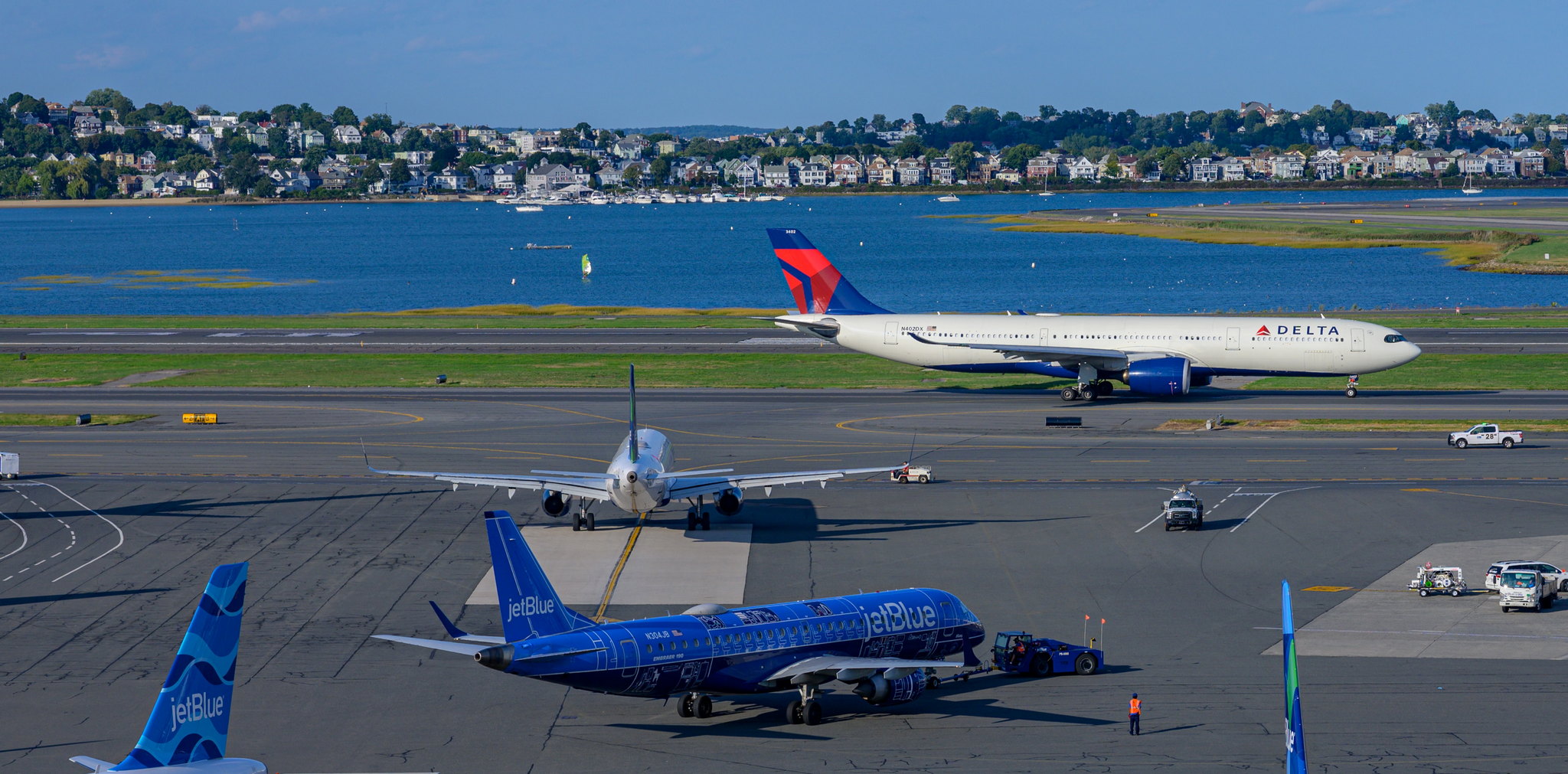 Boston Taxiways with planes