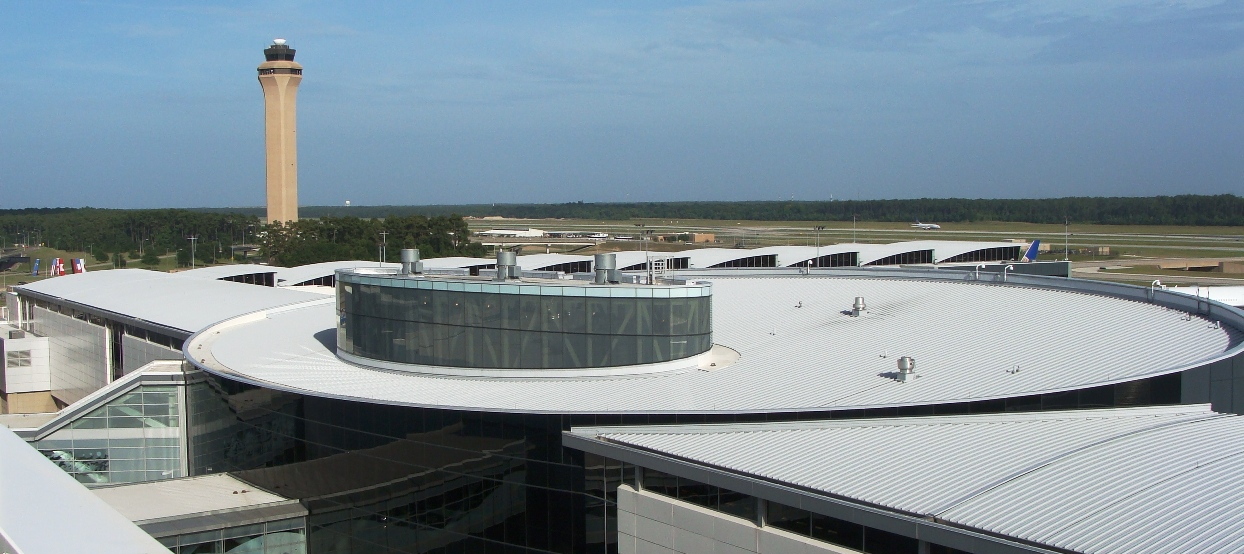 air traffic control tower and part of terminal at IAH airport