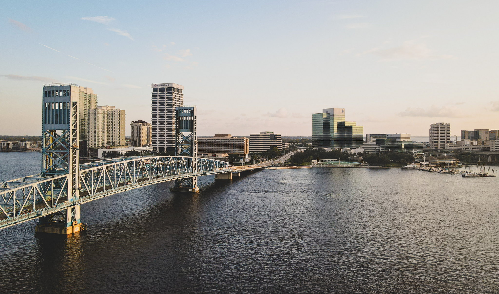 bridge over water and downtown Jacksonville